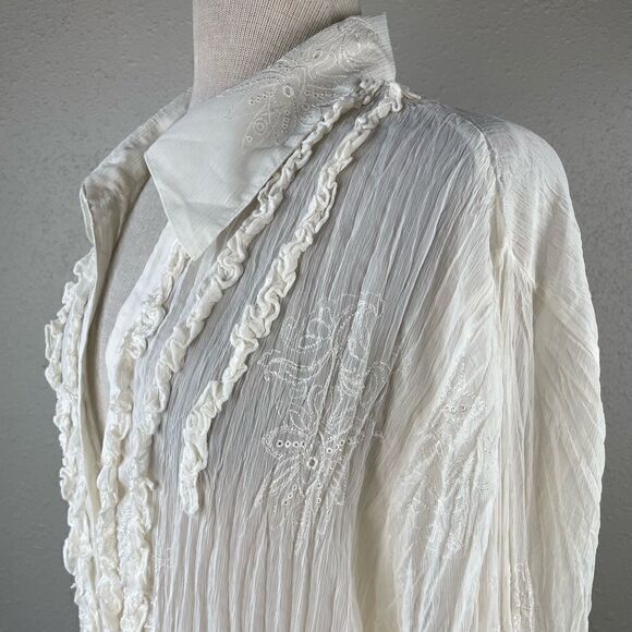 Worthington Ivory Button Down Shirt Size 2X EUC - Picture 3 of 6